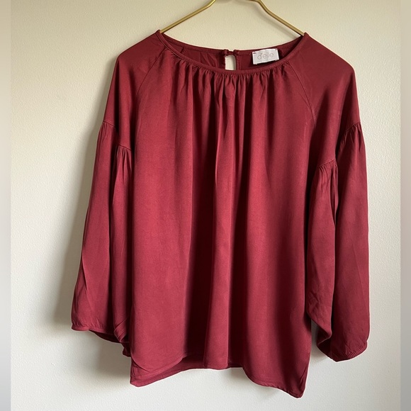 d’elle Boho style blouse in mamey color, 3/4 sleeves, Sz M - Picture 1 of 10